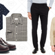 Short-Sleeve Flower Shirt, $29 | Bass Larson Loafer, $53 | CPO Gingham Twill Shirt, $23 | Grant Poplin Suit Trouser, $41 | Zip Shirt Jacket, $59